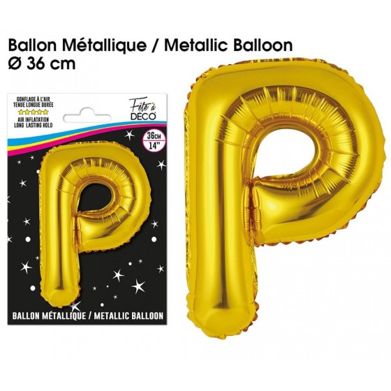 BALLON METALLIQUE OR LETTRE P