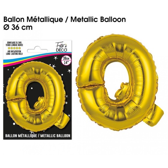 BALLON METALLIQUE OR LETTRE Q