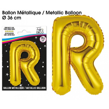 BALLON METALLIQUE OR LETTRE R