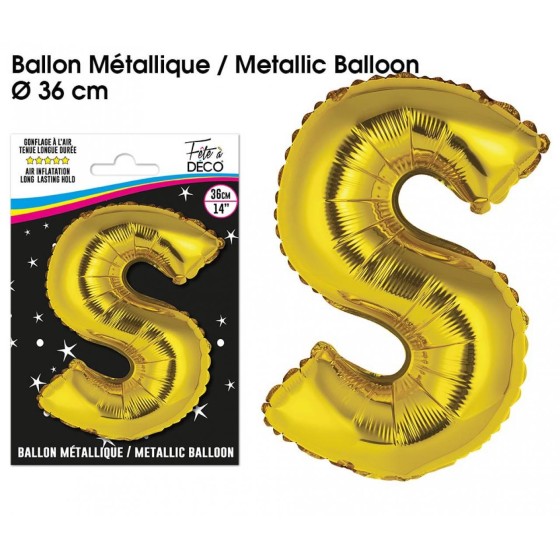 BALLON METALLIQUE OR LETTRE S