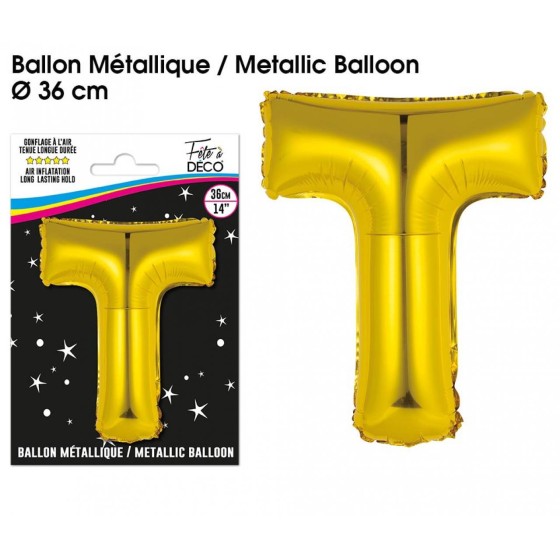 BALLON METALLIQUE OR LETTRE T