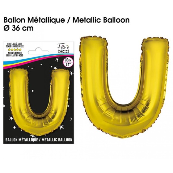 BALLON METALLIQUE OR LETTRE U