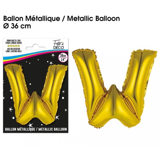 BALLON METALLIQUE OR LETTRE W