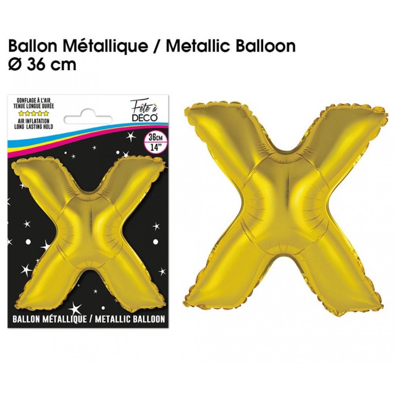 BALLON METALLIQUE OR LETTRE X