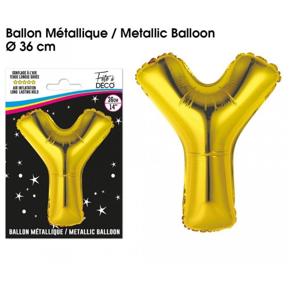 BALLON METALLIQUE OR LETTRE Y