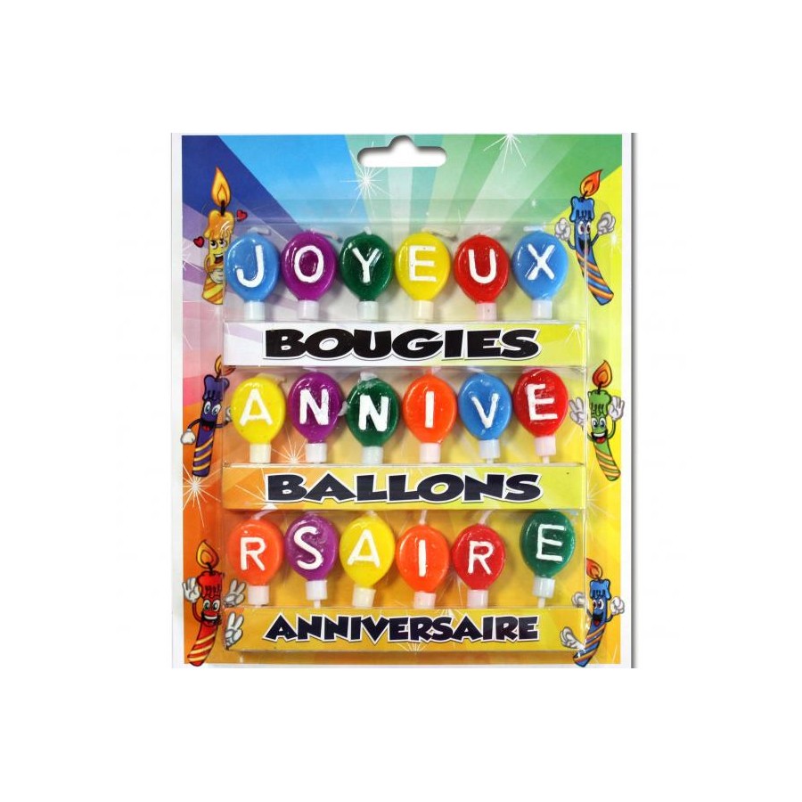 BOUGIES BALLONS JOYEUX ANNIVERSAIRE