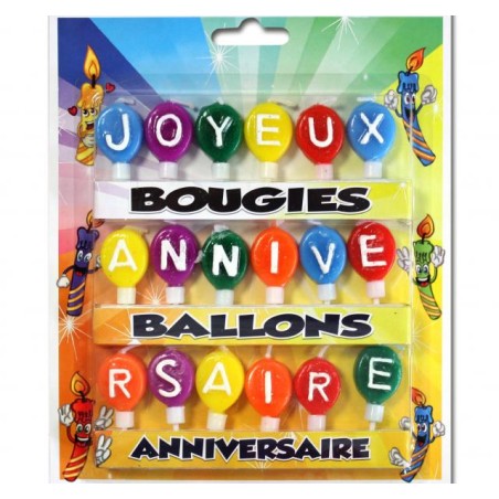 BOUGIES BALLONS JOYEUX ANNIVERSAIRE