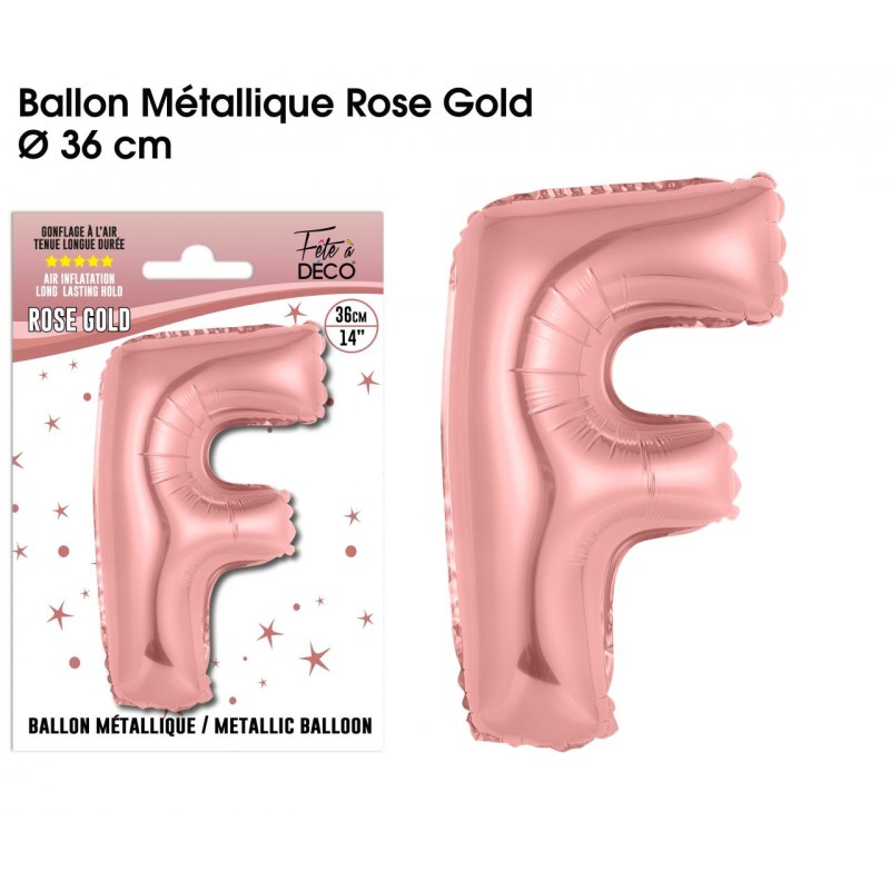 BALLON METALLIQUE ROSE GOLD LETTRE F