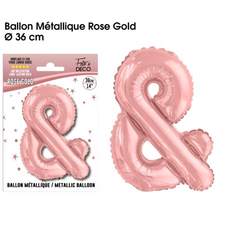 BALLON METALLIQUE ROSE GOLD ET