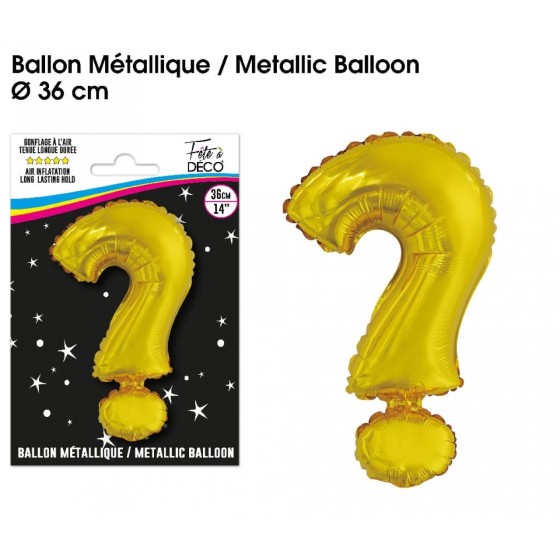 BALLON METALLIQUE OR INTERROGATION