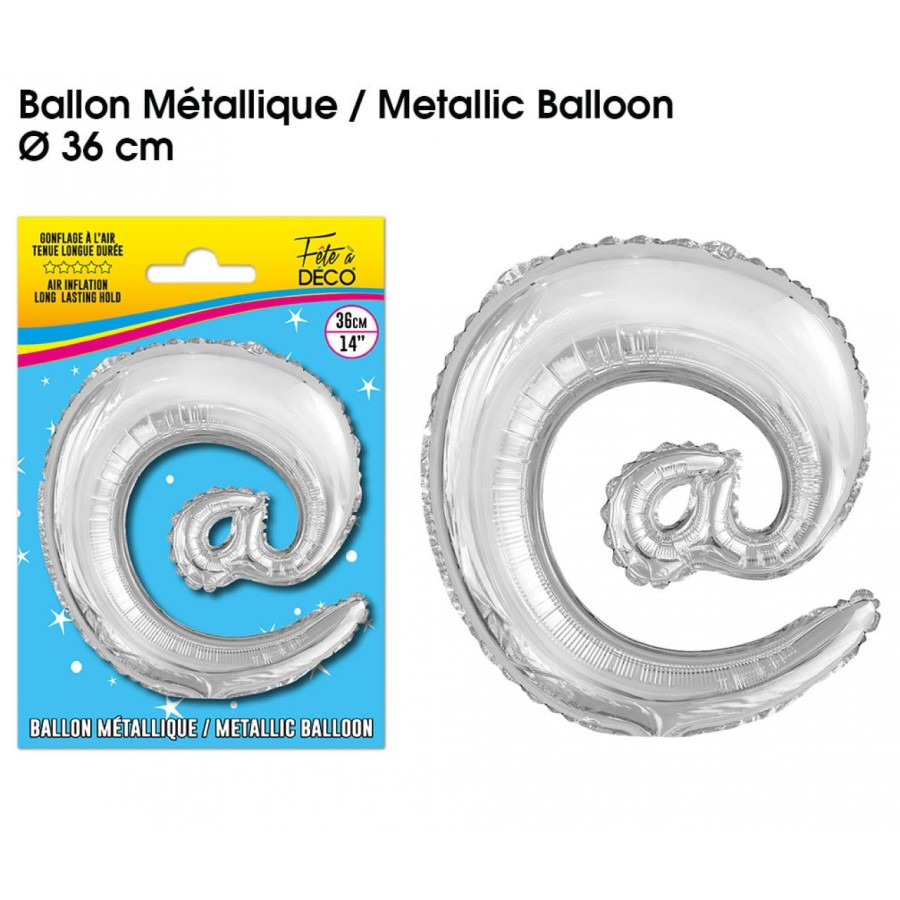 BALLON METALLIQUE ARGENT AROBASE