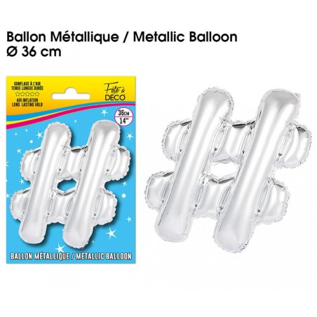 BALLON METALLIQUE ARGENT HTAG