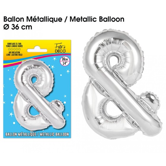 BALLON METALLIQUE ARGENT ET