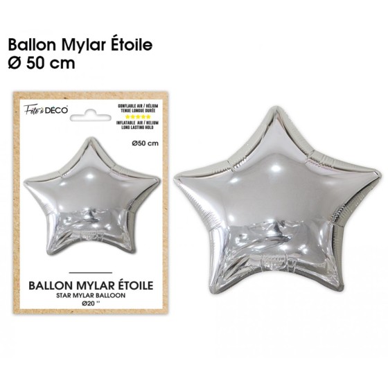 BALLON METALLIQUE ETOILE ARGENT