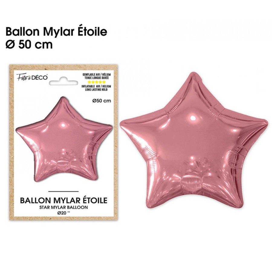 BALLON METALLIQUE ETOILE ROSE GOLD