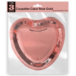 COUPELLES X 3 COEUR ROSE GOLD