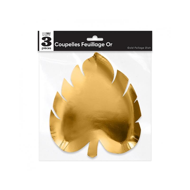 COUPELLES X 3 FEUILLE OR