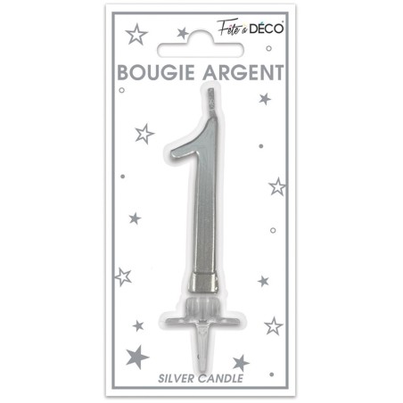 BOUGIE METALLIQUE ARGENT 1