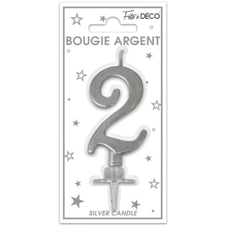 BOUGIE METALLIQUE ARGENT 2