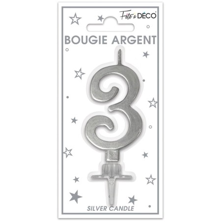 BOUGIE METALLIQUE ARGENT 3