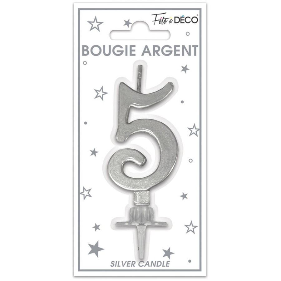 BOUGIE METALLIQUE ARGENT 5