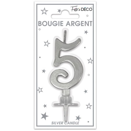 BOUGIE METALLIQUE ARGENT 5