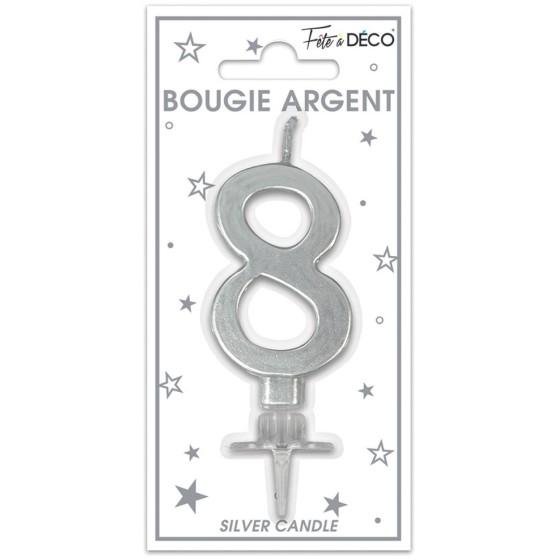 BOUGIE METALLIQUE ARGENT 8