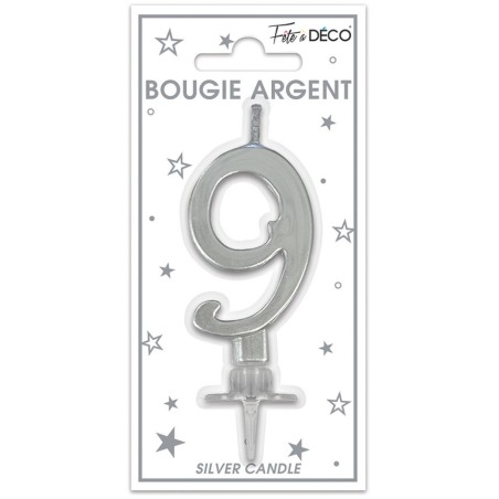 BOUGIE METALLIQUE ARGENT 9