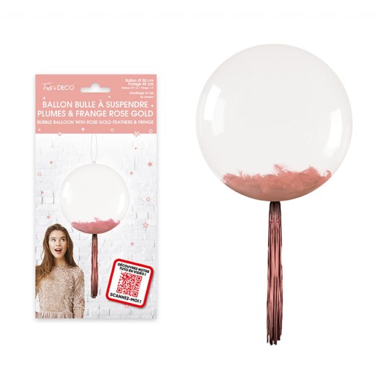 BALLON BULLE TRANSPARENT PLUMES FRANGE RG