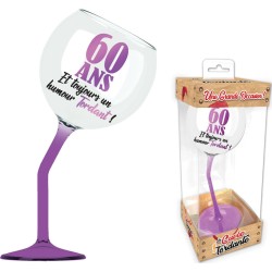 VERRE A VIN PENCHE OR 50 ANS