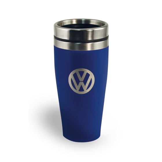 VW STAINLESS STEEL TRAVEL MUG BLUE