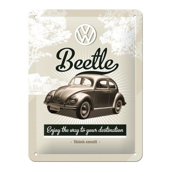 Tin Sign 15 x 20 cm VW Beetle