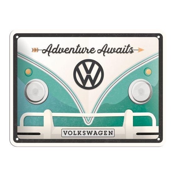 Tin Sign 15 x 20 cm VW Bulli Adventure