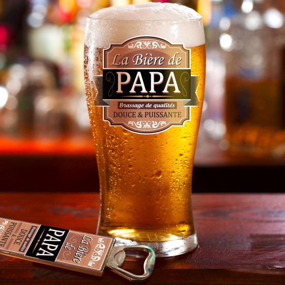 COFFRET VERRE BIERE "PAPA"