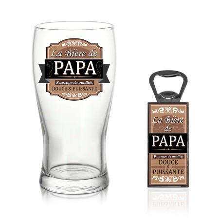 COFFRET VERRE BIERE "PAPA"