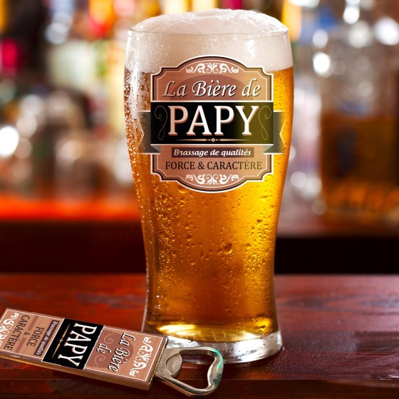 COFFRET VERRE BIERE "PAPY"