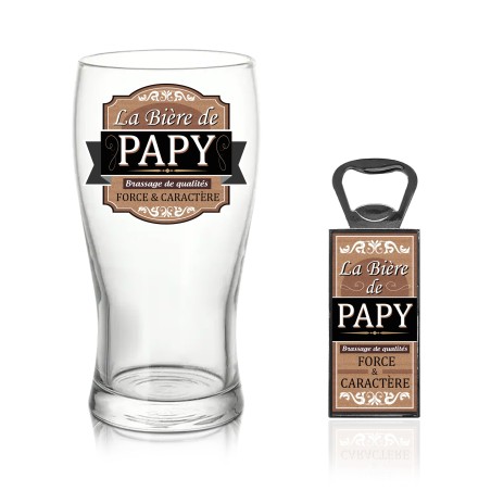 COFFRET VERRE BIERE "PAPY"