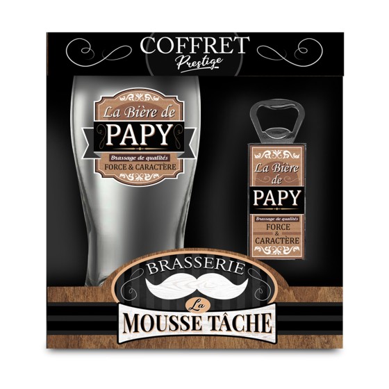 COFFRET VERRE BIERE "PAPY"