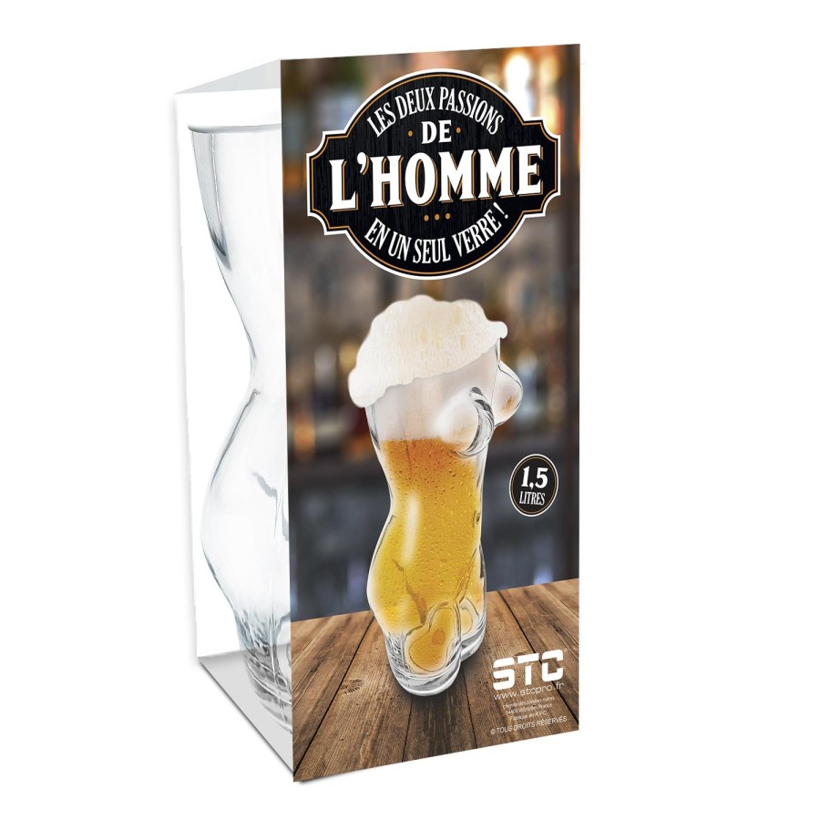 VERRE BIERE BUSTE FEMME