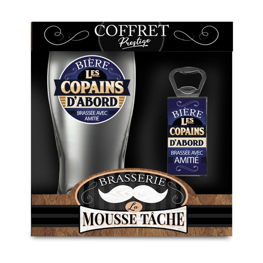 COFFRET VERRE BIERE "LES COPAINS"