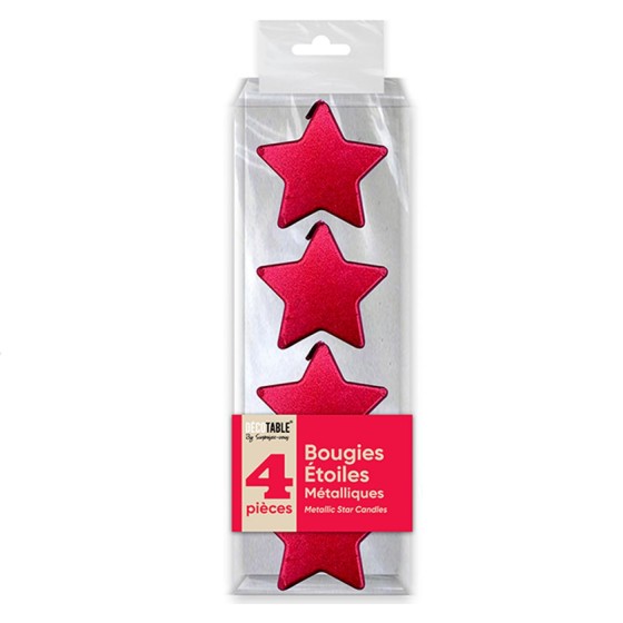 BOUGIES METALLISEES ETOILE ROUGE