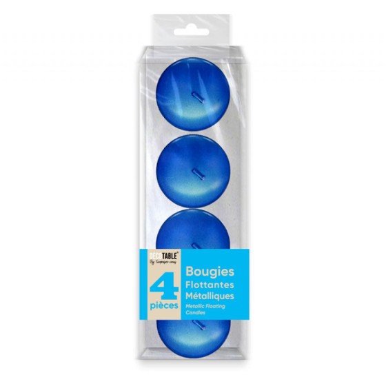 BOUGIES METALLISEES FLOTTANTES BLEU