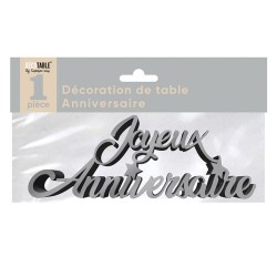 DECORATION DE TABLE ANNIVERSAIRE MÉTALLISÉE ARGENT