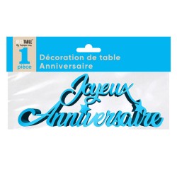 DECORATION DE TABLE ANNIVERSAIRE MÉTALLISÉE BLEU