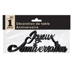 DECORATION DE TABLE ANNIVERSAIRE MÉTALLISÉE NOIR