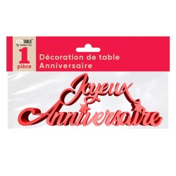 DECORATION DE TABLE ANNIVERSAIRE MÉTALLISÉE ROUGE PASSION