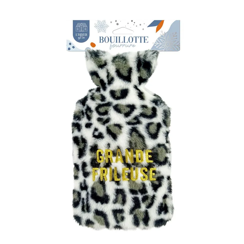 [STC-CD10159V02] Bouillotte Fourrure Brodee Grande Frileuse