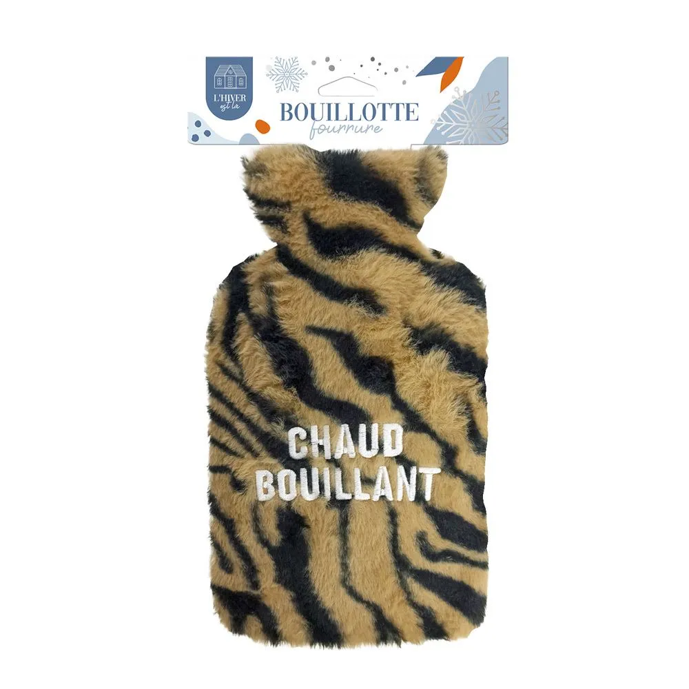 Bouillotte Fourrure Brodee Chaud Bouillant