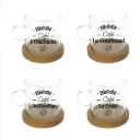 Coffret 4 Tasses Cafe Verre