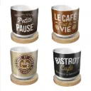 Coffret 4 Tasses Cafe Ceramique